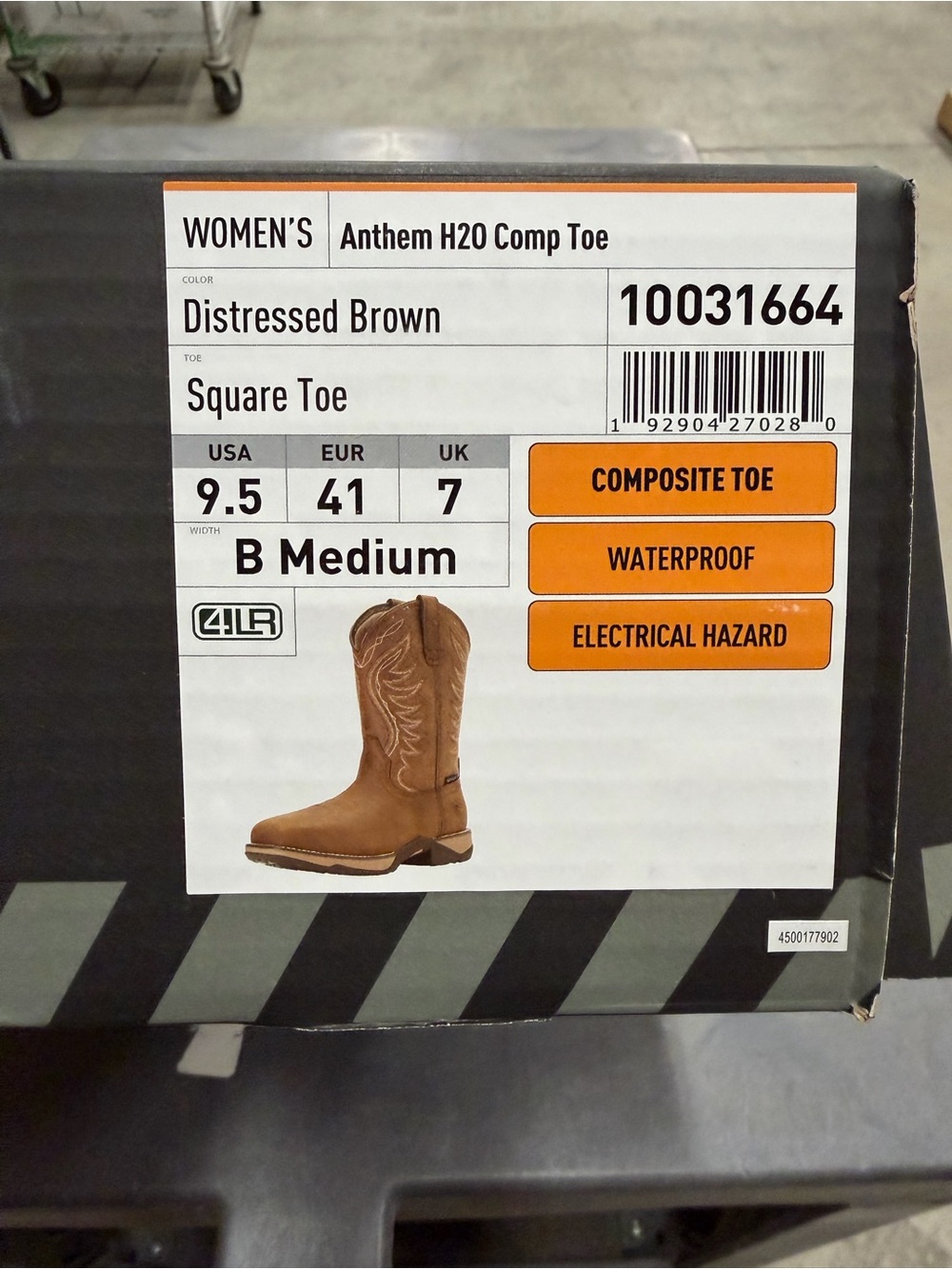 Ariat Anthem H2O Square Toe Distressed Brown Women's Boot